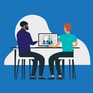 White Paper Landing Page - Coaching and Reflecting Illustration