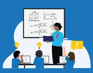 White Paper Landing Page - Students Questioning Illustration