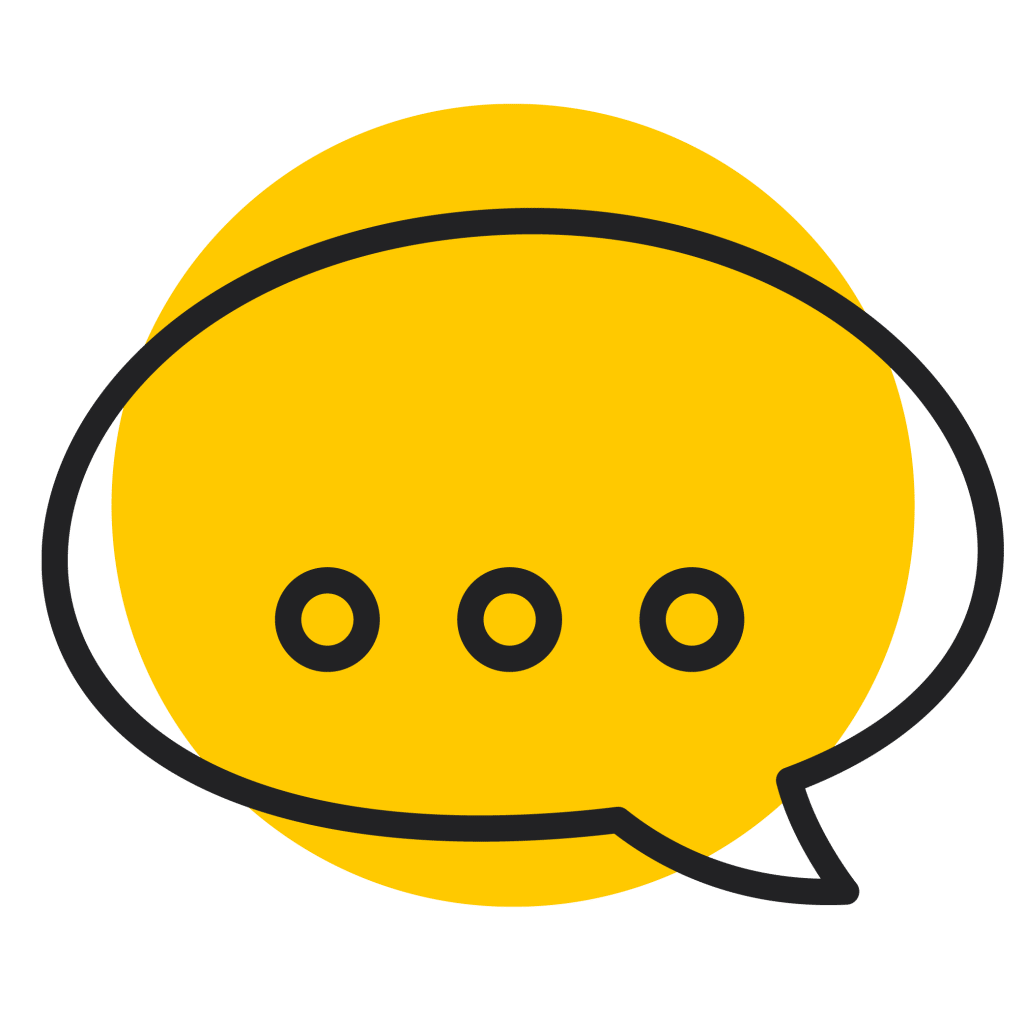 Yellow Speech bubble with ellipsis