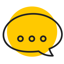 Yellow Speech bubble with ellipsis