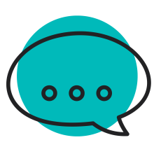 Teal Speech Bubble with Ellipsis