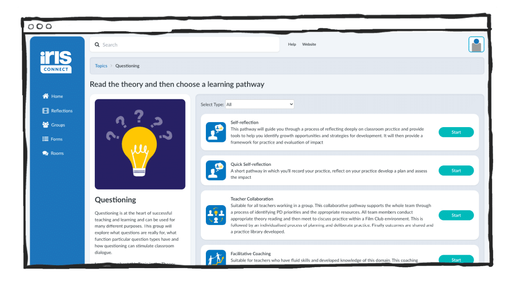 Questioning Pathway IRIS Connect Platform
